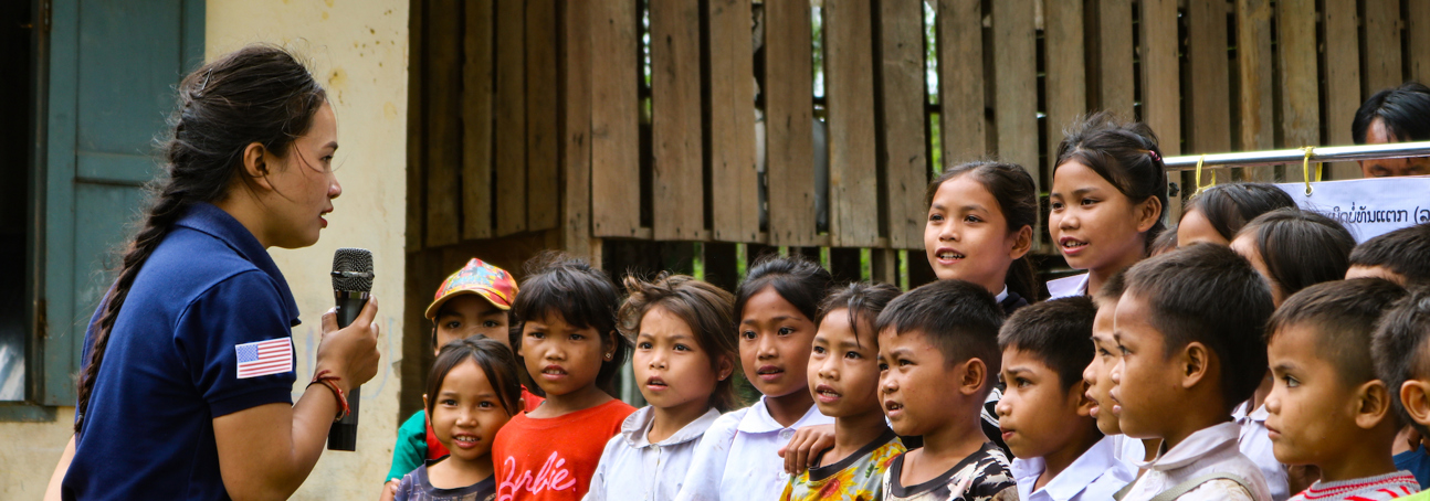 HALO staff member teaches a class of children how to stay safe