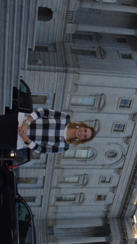 Advocate in front of the US Capitol building