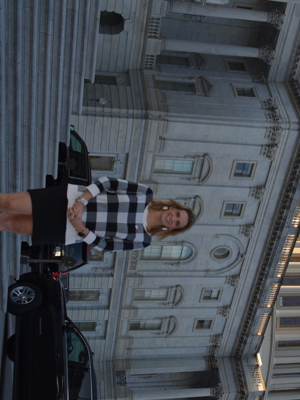 Advocate in front of the US Capitol building