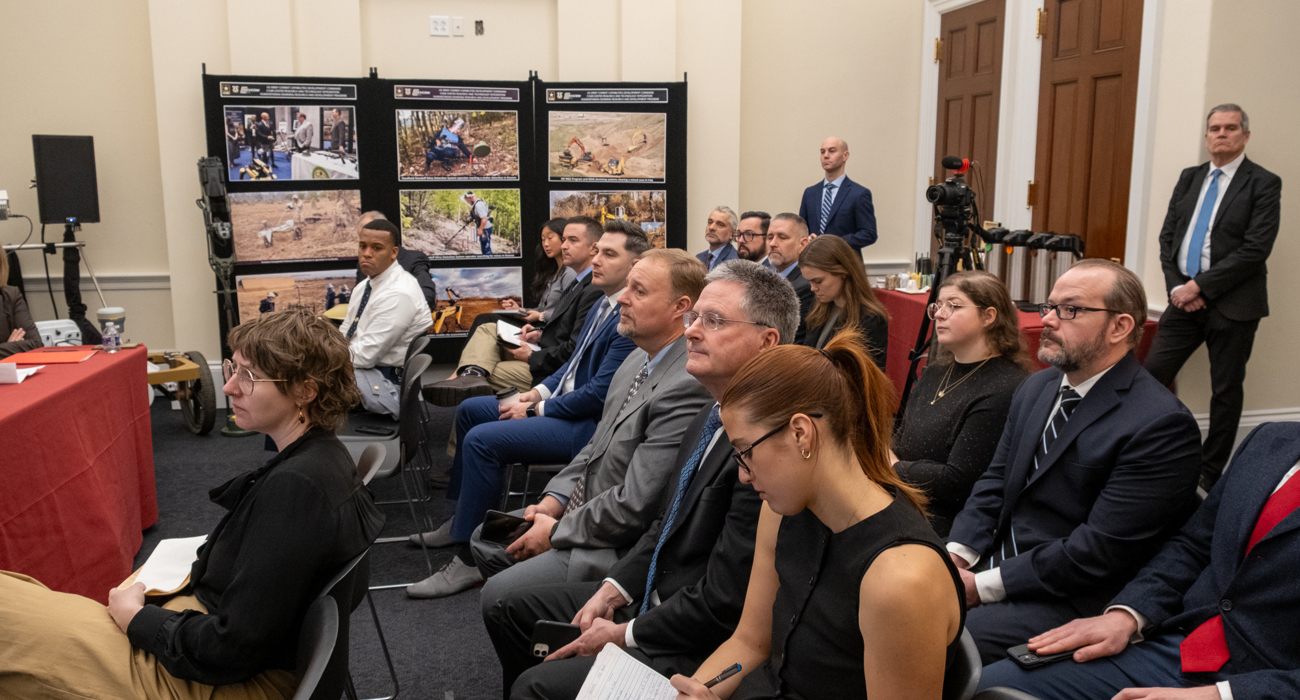 Hill staffers, US Army and HALO staff attend a Caucus briefing at the Hill
