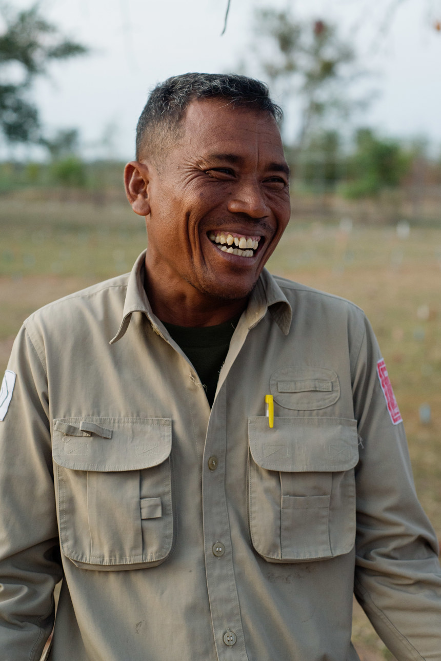 Un Ek smiles brightly in his HALO uniform