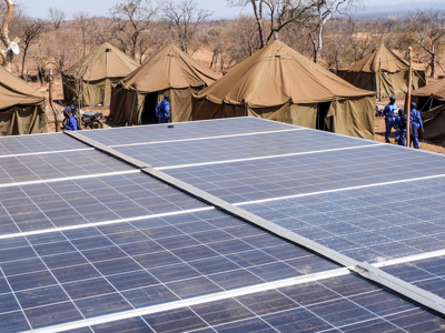 A solar generator newly installed in the Rushinga camp